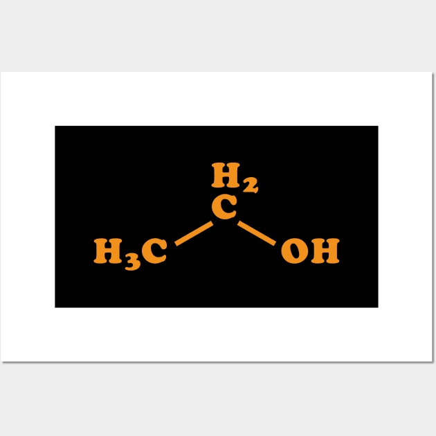 Alcohol Ethanol Molecular Chemical Formula Wall Art by tinybiscuits